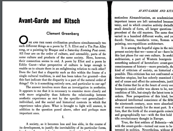 Clement greenberg avant garde and kitsch 1939 pdf francais